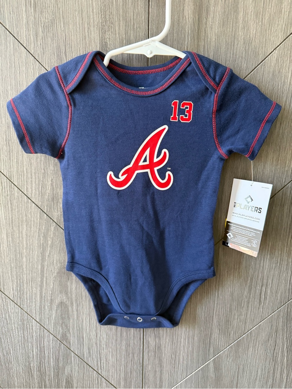 Atlanta Braves Navy Acuña Jr. Baby Onesie